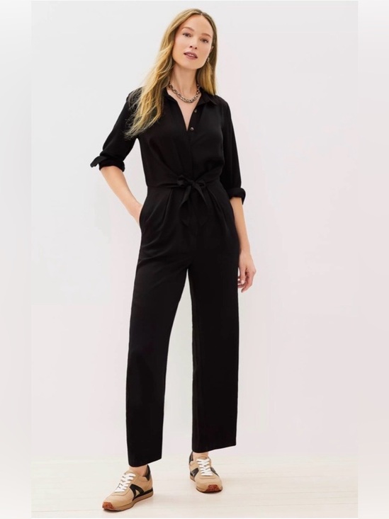 LOFT Pants - Loft Classic Black Tie-Waist Jumpsuit - Women's Size 0